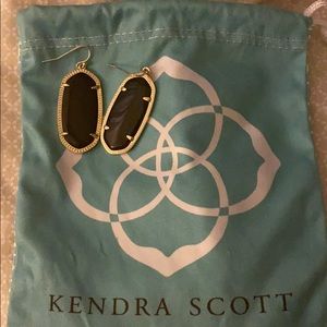 EUC Kendra Scott black and gold Elle earrings